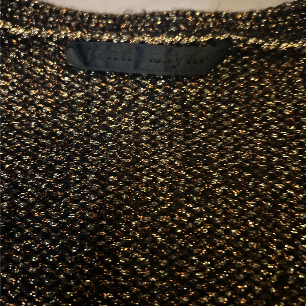 Jenni Kayne gold black sparkly sweater cardigan Size Small - Picture 4 of 14